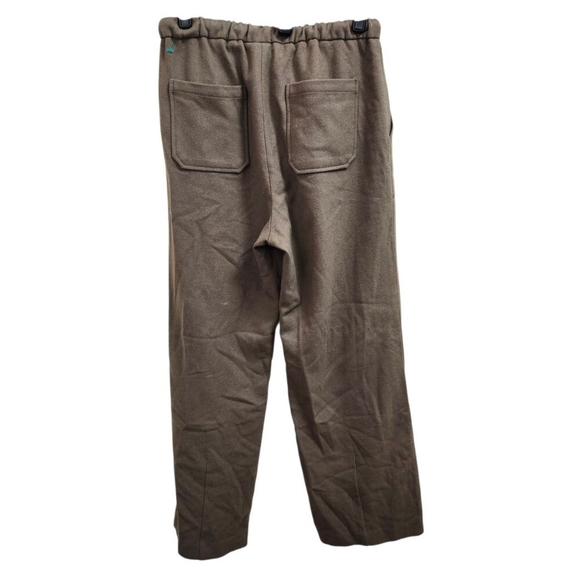 Moia wool blend pants womens brown drawstring elastic waist pockets Korean style - Picture 4 of 9